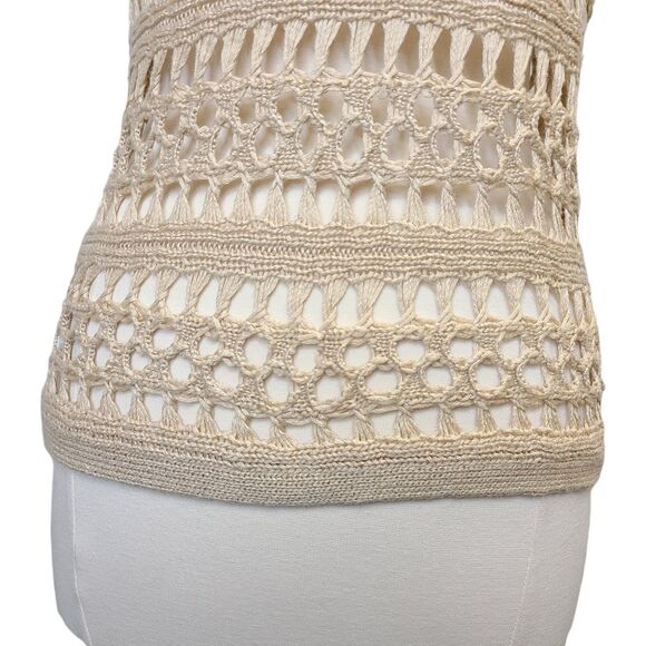 Forever 21 Beige Crochet Knit Pullover Top S - Picture 9 of 15